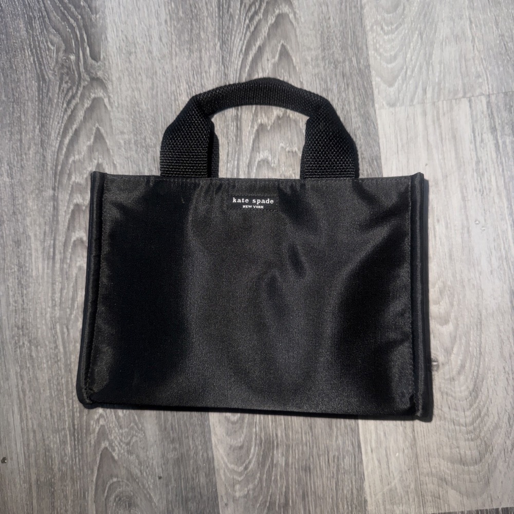 Kate Spade Black Nylon Fabric Tote Travel Bag w/Nylon Straps